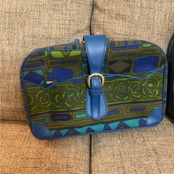 Vintage made In Japan 2 suitcases mod retro 60s 70s - Picture 3 of 8